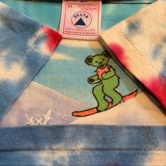 Vintage ‘90 Grateful Dead Snowboard Bears Tie Dye - Picture 6 of 9
